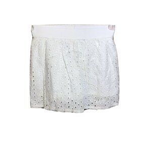Unbranded Girl's Size XS 4-5 Skirt White Eyelet Elastic Waist New Without Tags
